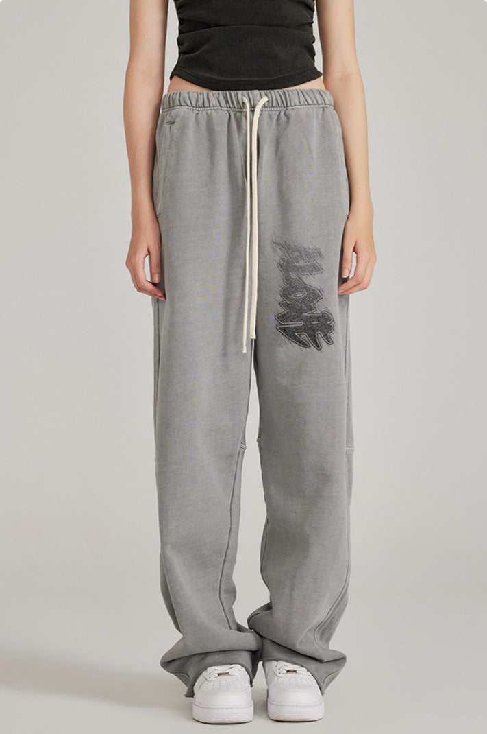 Cardydony Women's Washed Effect Wide-Leg Pants