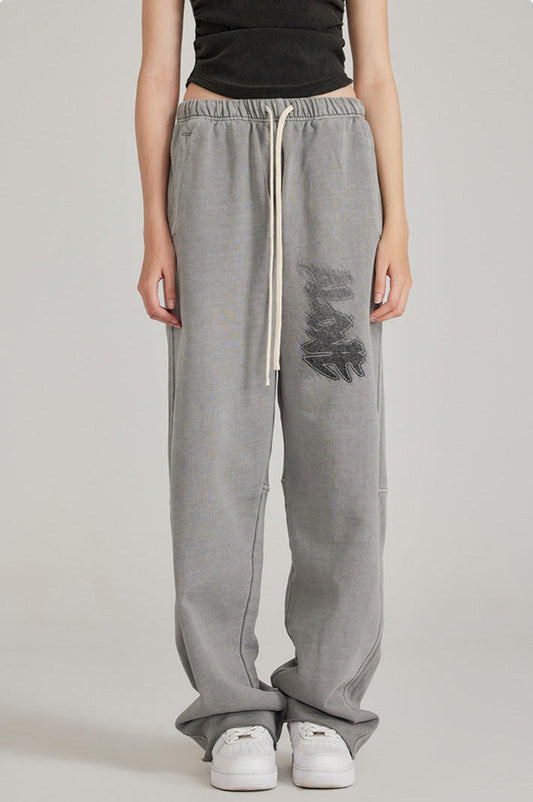 Cardydony Women's Washed Effect Wide-Leg Pants