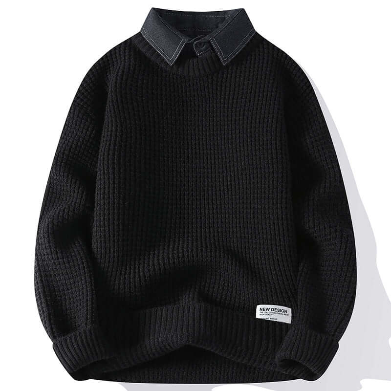 Cardydony Women's Unisex Knit Collar Sweater | Winter Pullover