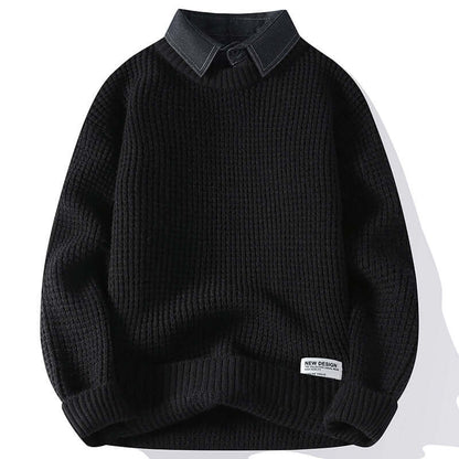 Cardydony Women's Unisex Knit Collar Sweater | Winter Pullover