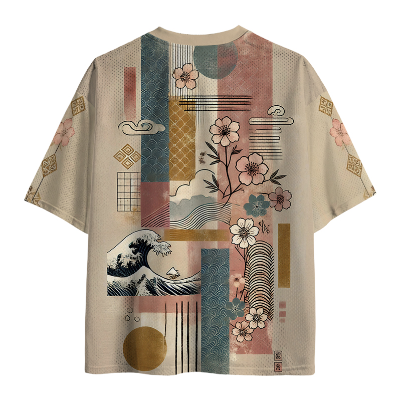 Cardydony Japanese Wave Mosaic Mesh Jersey