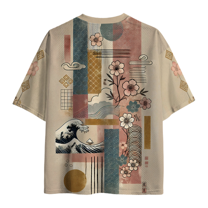 Cardydony Japanese Wave Mosaic Mesh Jersey