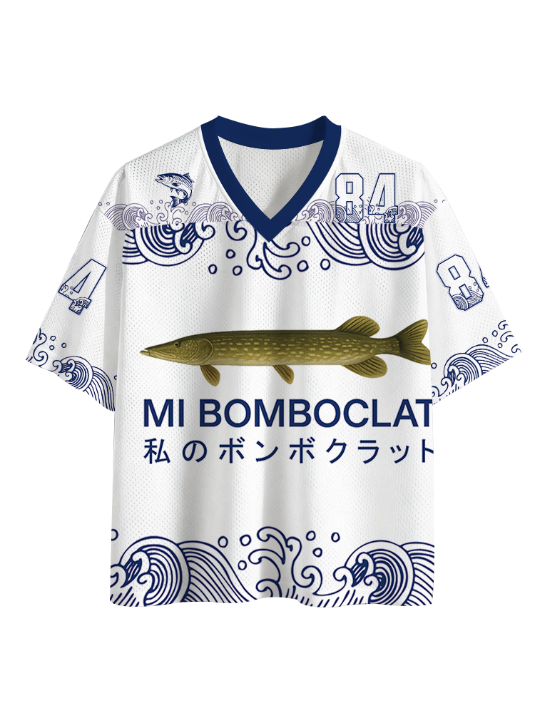 Cardydony Men's Mi Bomboclat Fish Meme Mesh Jersey