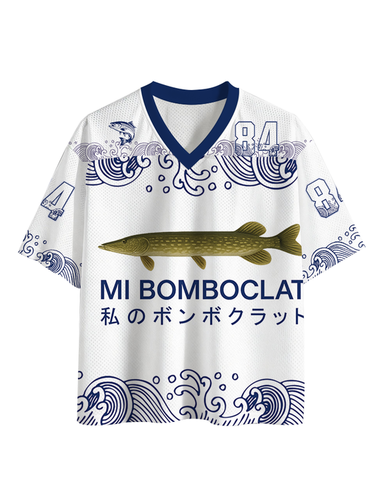 Cardydony Men's Mi Bomboclat Fish Meme Mesh Jersey