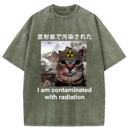 Cardydony Cat Suffering From Nuclear Radiation Washed T-shirt
