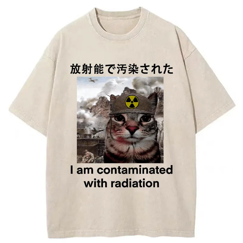 Cardydony Cat Suffering From Nuclear Radiation Washed T-shirt
