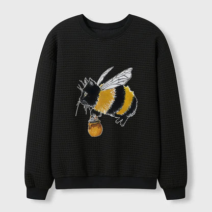 Cardydony Catbee Funny Waffle Sweatshirt