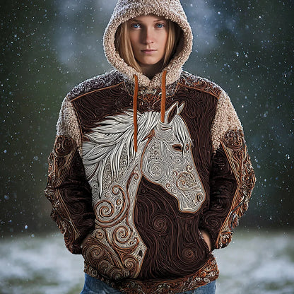 Cardydony Celtic Knot & Horse Totem Design Women's Hooded Sweatshirt