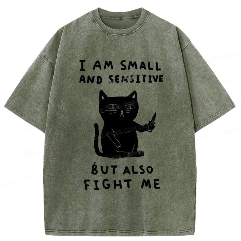 Cardydony I Am Small And Sensitive Washed T-shirt