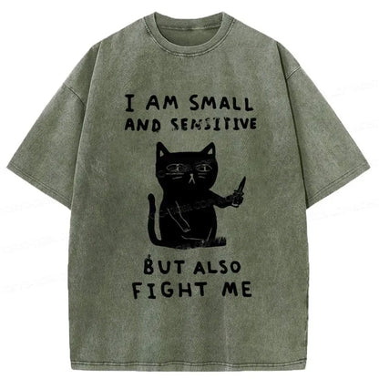 Cardydony I Am Small And Sensitive Washed T-shirt