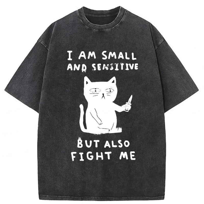 Cardydony I Am Small And Sensitive Washed T-shirt