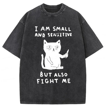 Cardydony I Am Small And Sensitive Washed T-shirt