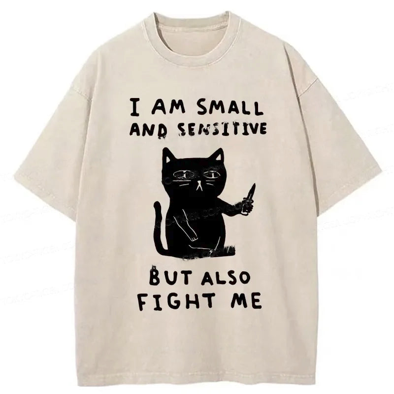 Cardydony I Am Small And Sensitive Washed T-shirt