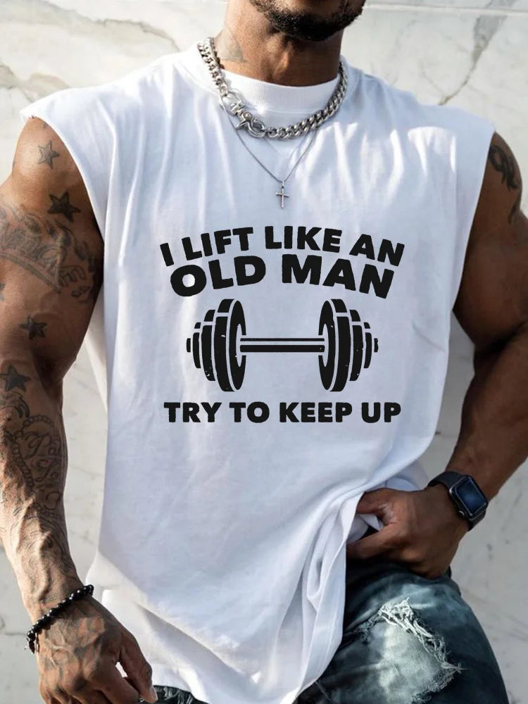 Cardydony I Lift Like An Old Man Try To Keep Up Print GYM Vest