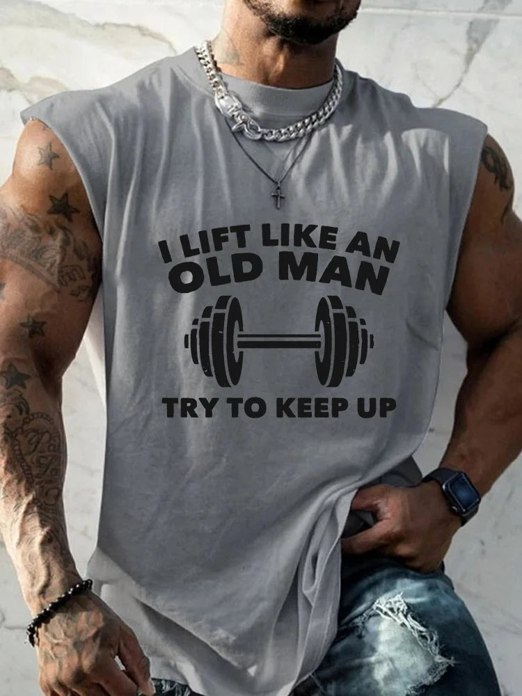 Cardydony I Lift Like An Old Man Try To Keep Up Print GYM Vest