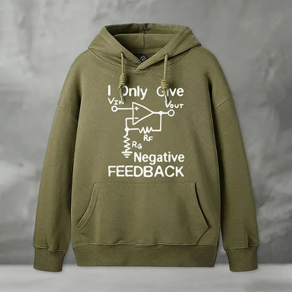Cardydony I Only Give Negative Feedback Funny Electrical Engineer Geek Hoodie