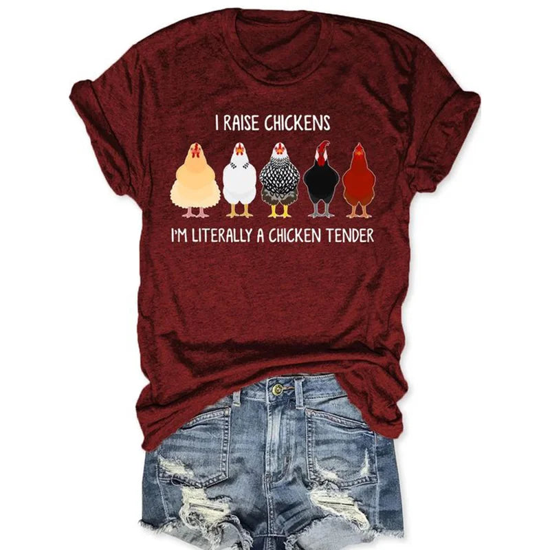 Cardydony I Raise Chickens I'm Literally A Chicken Tender T-shirt