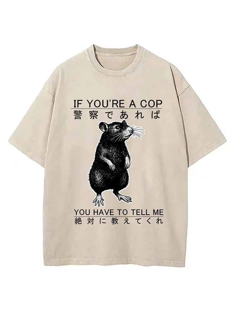 Cardydony If You're A Cop Japanese Rat Washed T-shirt