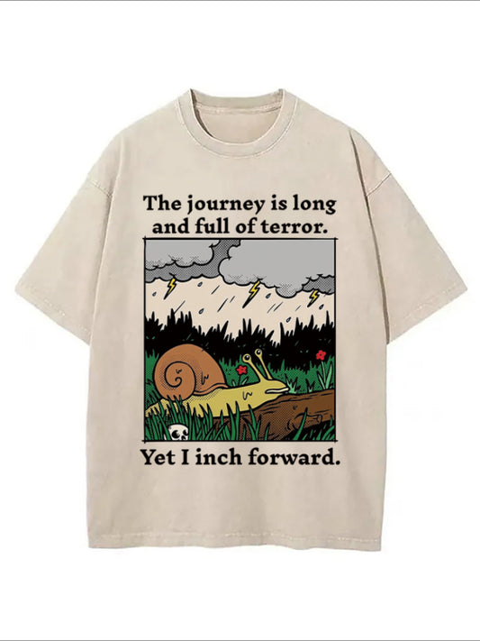 Cardydony Journey Is Long Cottagecore Washed T-shirt
