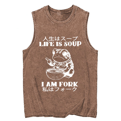 Cardydony Life Is Soup I Am Fork Washed Tank