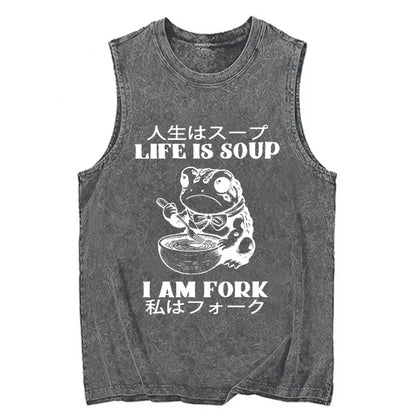Cardydony Life Is Soup I Am Fork Washed Tank