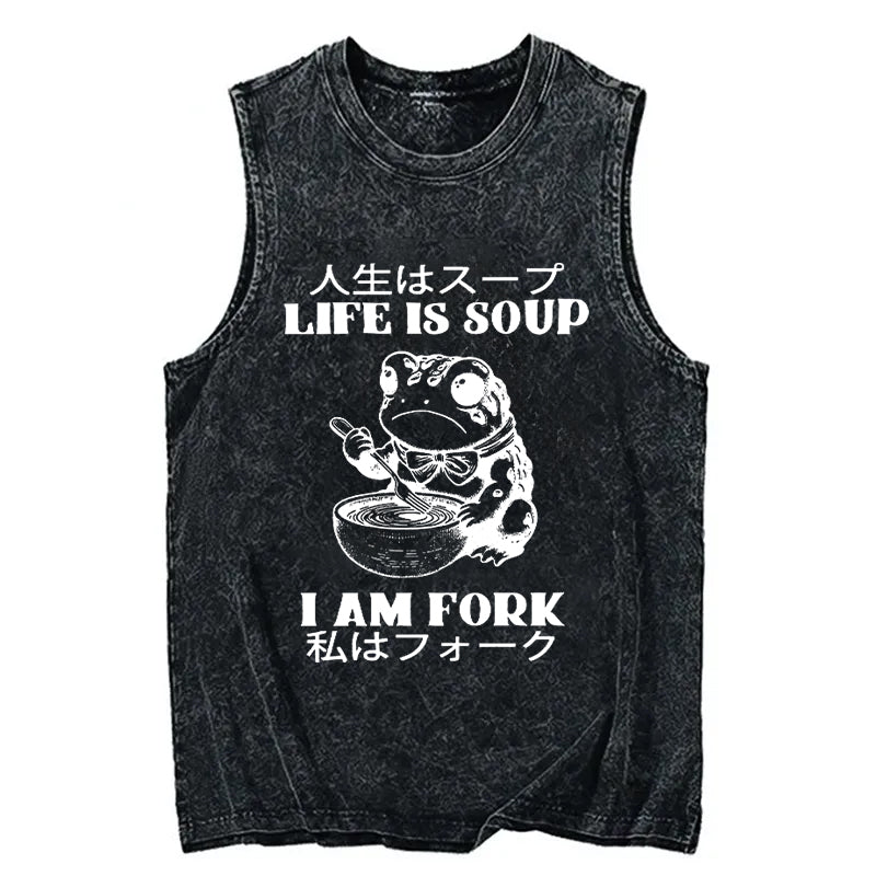 Cardydony Life Is Soup I Am Fork Washed Tank