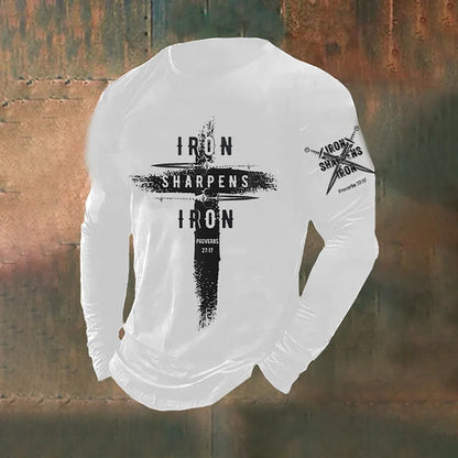 Cardydony Men's Faith Print Long Sleeve Top