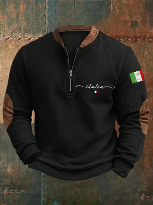 Cardydony Men's Italy Travel Zip Up Sweatshirt