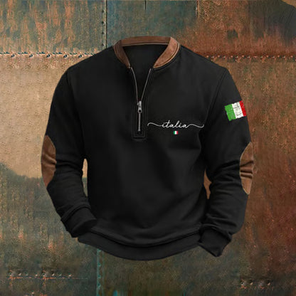 Cardydony Men's Italy Travel Zip Up Sweatshirt