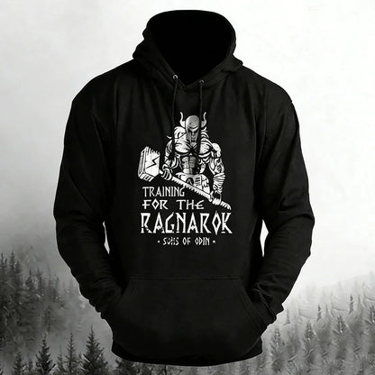 Cardydony Men's Retro Viking Print Casual Hoodie