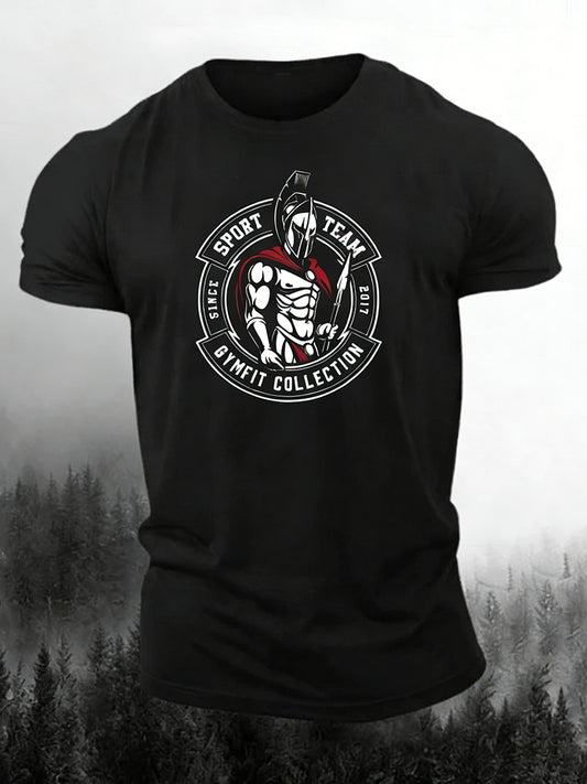 Cardydony Men's Retro Viking Print Casual T-shirt