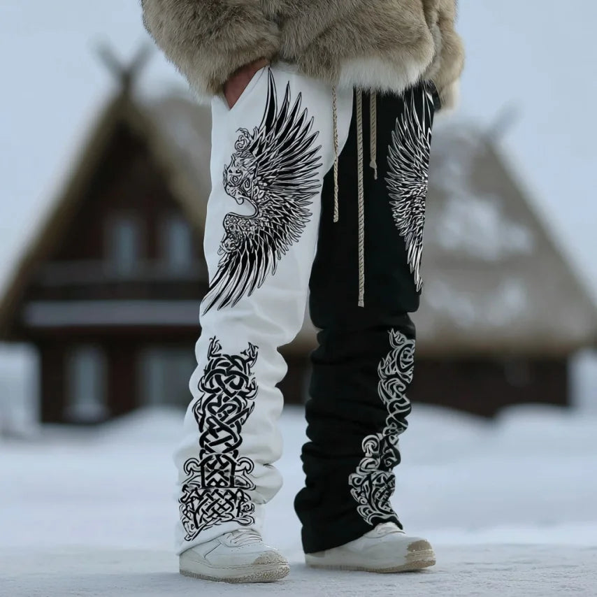 Cardydony Men's Retro Viking Style Casual Pants