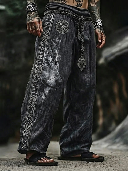 Cardydony Men's Viking Fenrir Totem Celtic Nordic Retro Pants