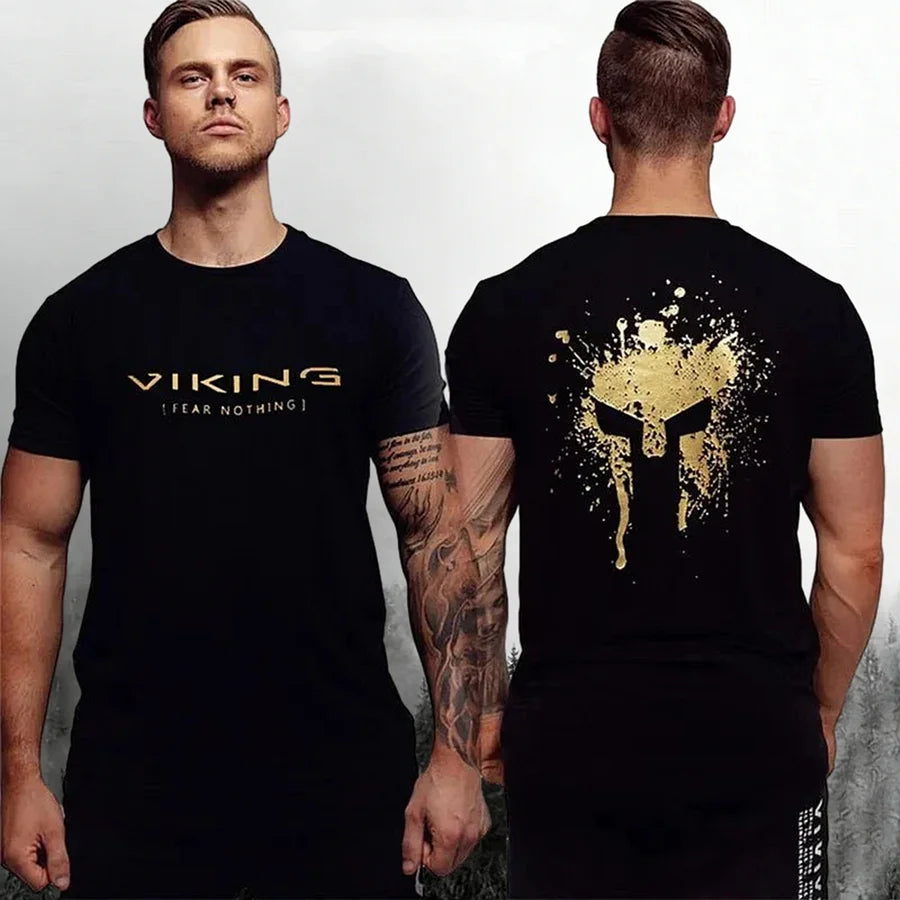 Cardydony Men's Viking Pattern Vintage Casual T-shirt