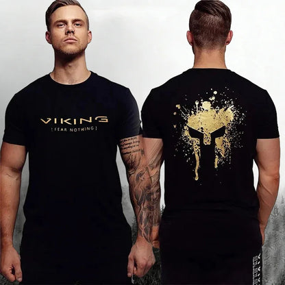 Cardydony Men's Viking Pattern Vintage Casual T-shirt