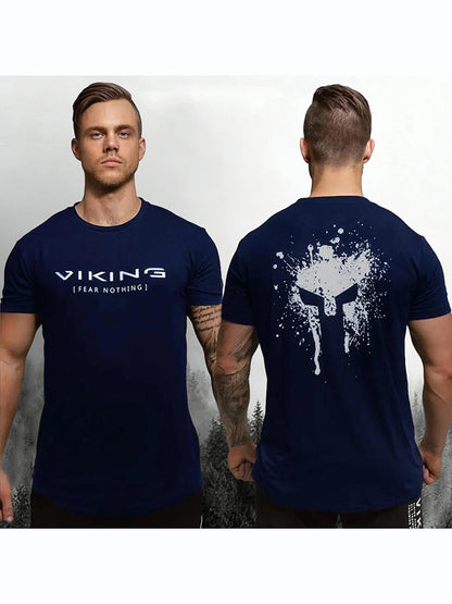Cardydony Men's Viking Pattern Vintage Casual T-shirt