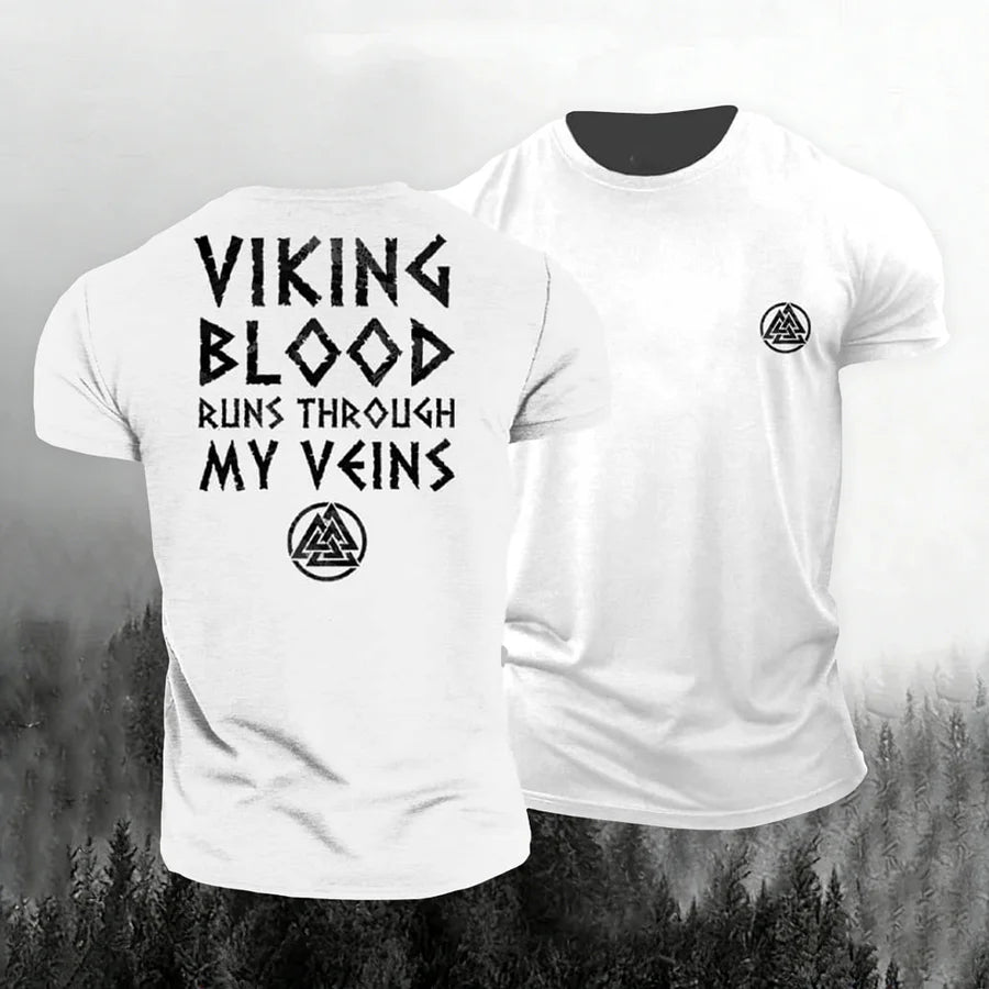Cardydony Men's Viking Print Short Sleeve Casual T-shirt
