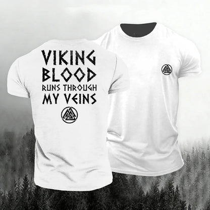 Cardydony Men's Viking Print Short Sleeve Casual T-shirt
