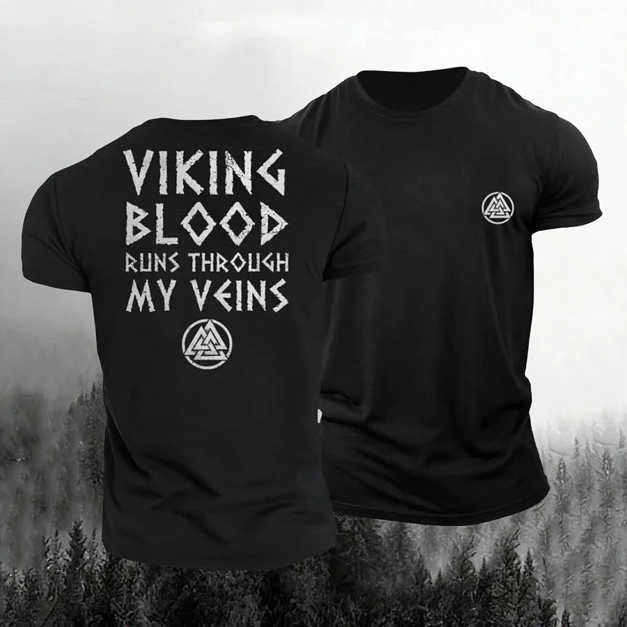 Cardydony Men's Viking Print Short Sleeve Casual T-shirt