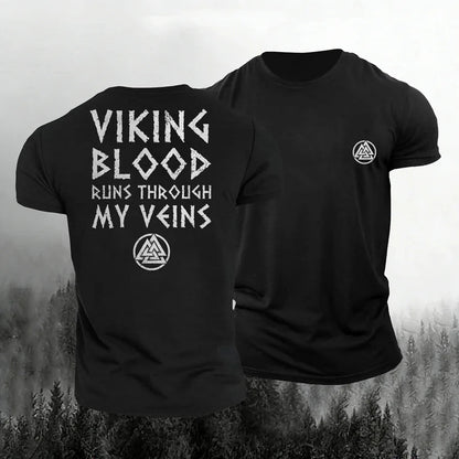 Cardydony Men's Viking Print Short Sleeve Casual T-shirt