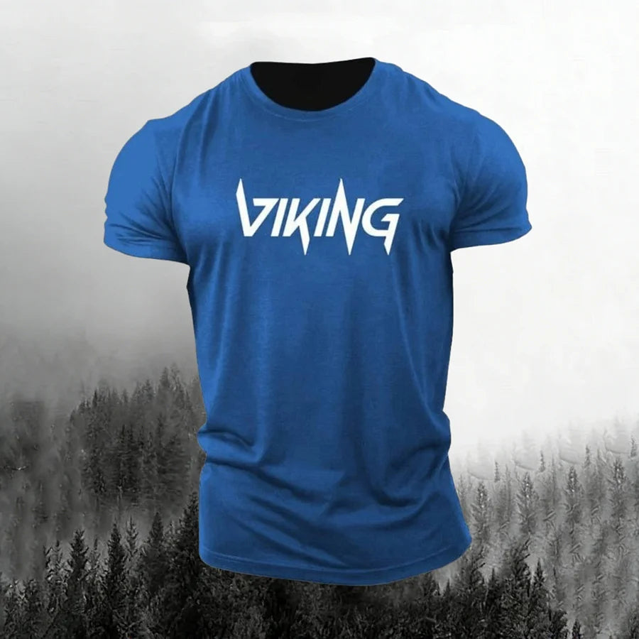 Cardydony Men's Viking Print Short Sleeve T-shirt