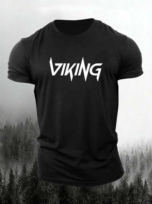 Cardydony Men's Viking Print Short Sleeve T-shirt