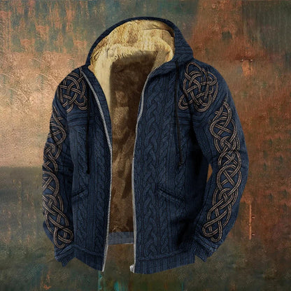 Cardydony Men's Viking Style Celtic Knot Art Full Zip Hoodie
