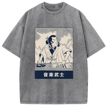 Cardydony Musical Samurai Japanese Washed T-shirt