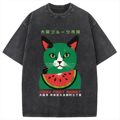 Cardydony Osaka Fruit Market Washed T-shirt