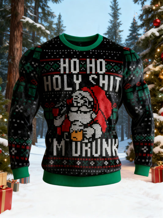 Cardydony Santa Claus Christmas Ugly Flannel Sweatshirt