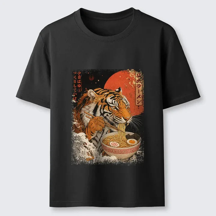 Cardydony Ukiyoe Japan Tiger Eating Ramen Classic T-shirt