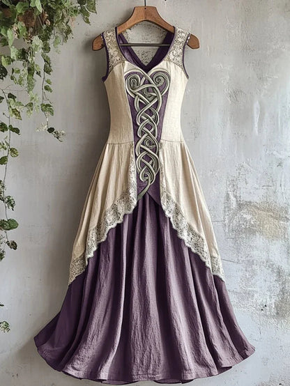 Cardydony Viking Tribal Celtic Knot Art Lace Tank Dress