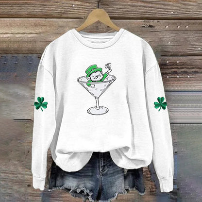 Cardydony Women's A Wee Bit Tipsy! Saint Patrick's Day Heart Sweatshirt