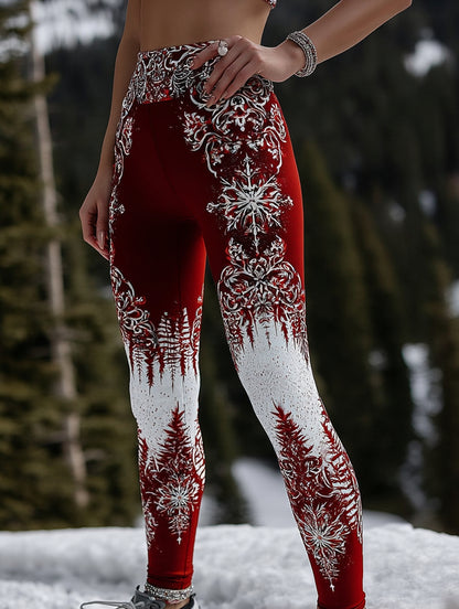 Cardydony Women's Christmas Tree With Viking Celtic Knot And Paisley Art Print Casual Leggings
